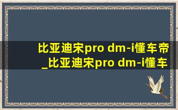 比亚迪宋pro dm-i懂车帝_比亚迪宋pro dm-i懂车帝测评